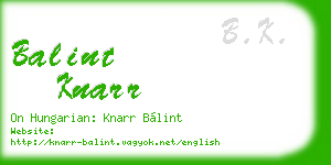balint knarr business card